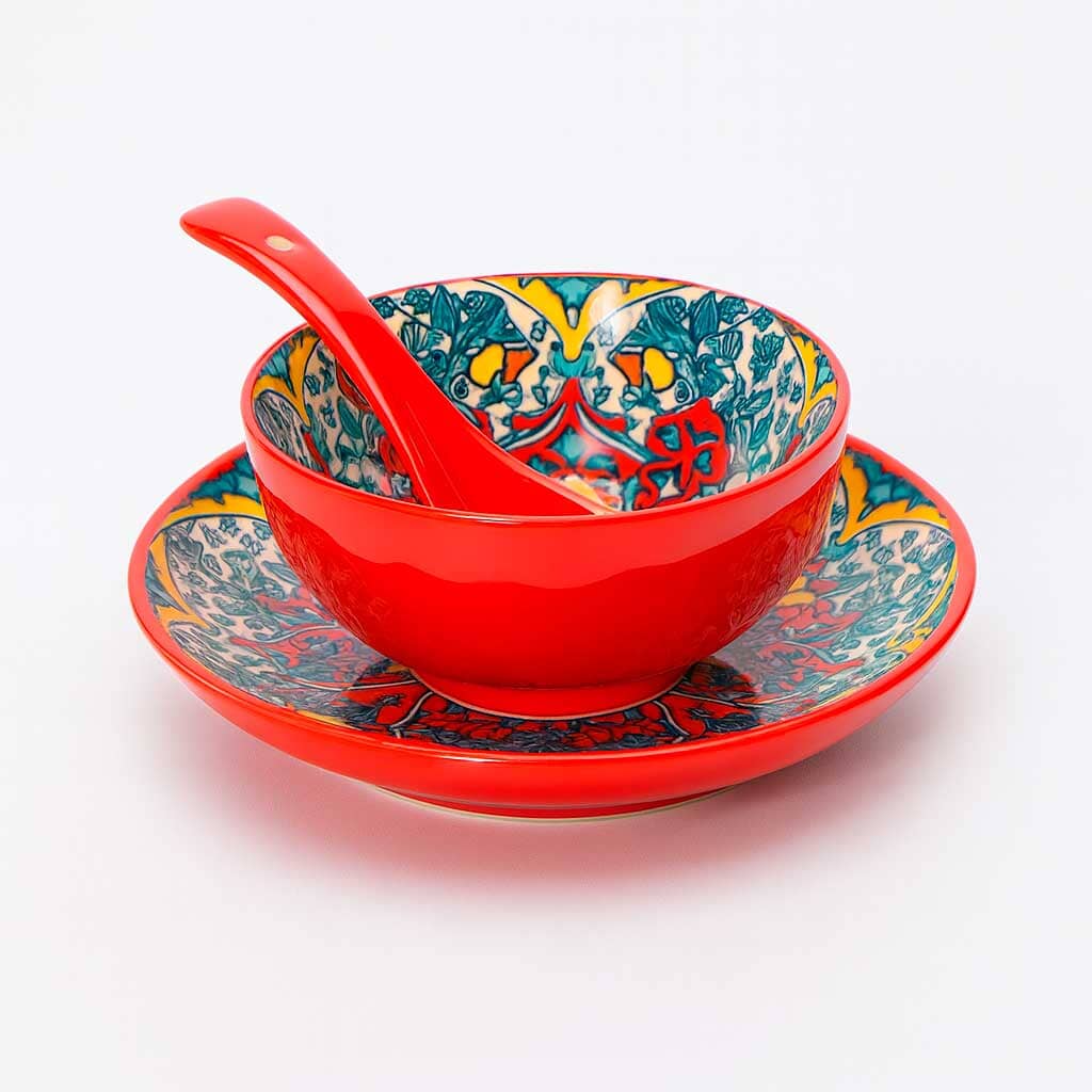 Set de Vajilla de Cerámica Colorida 3 Piezas