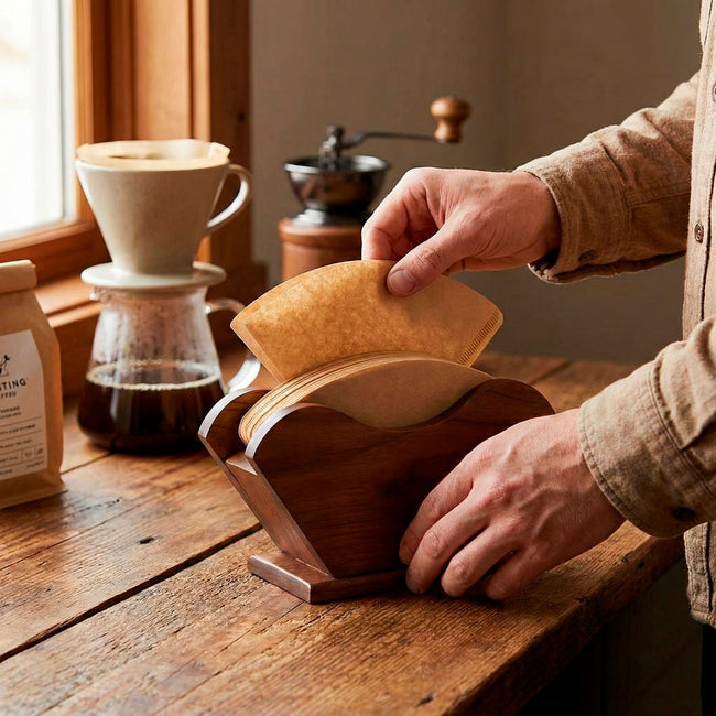 Soporte De Madera Para Filtro De Café Con Diseño Artesanal Main Image