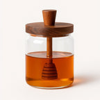 Tarro de Vidrio con Tapa y Cuchara Mielera
