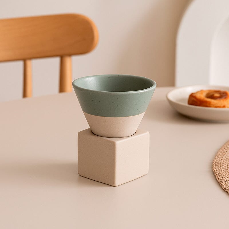 Taza De Café De Cerámica Con Base Cuadrada