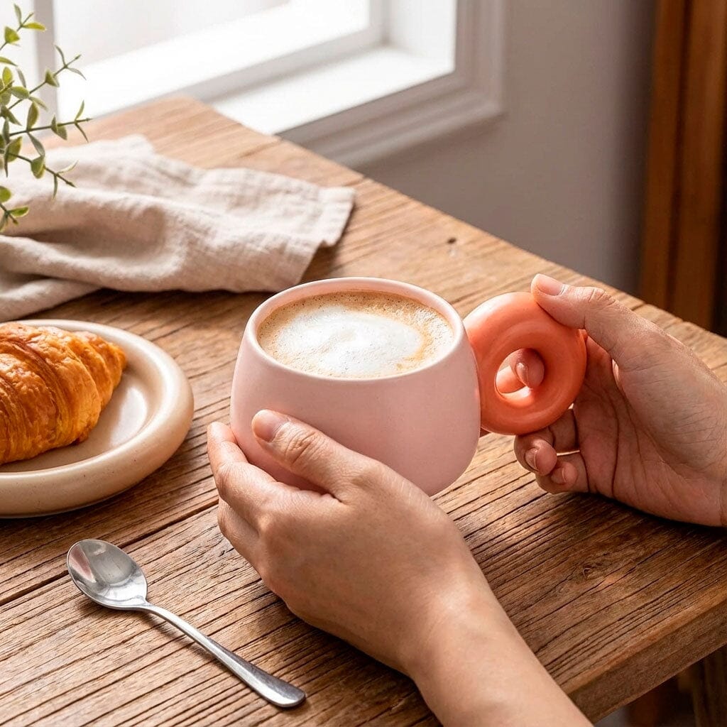 Taza de Cerámica con Asa Circular