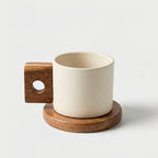 Taza De Cerámica Con Base De Madera 300 ml