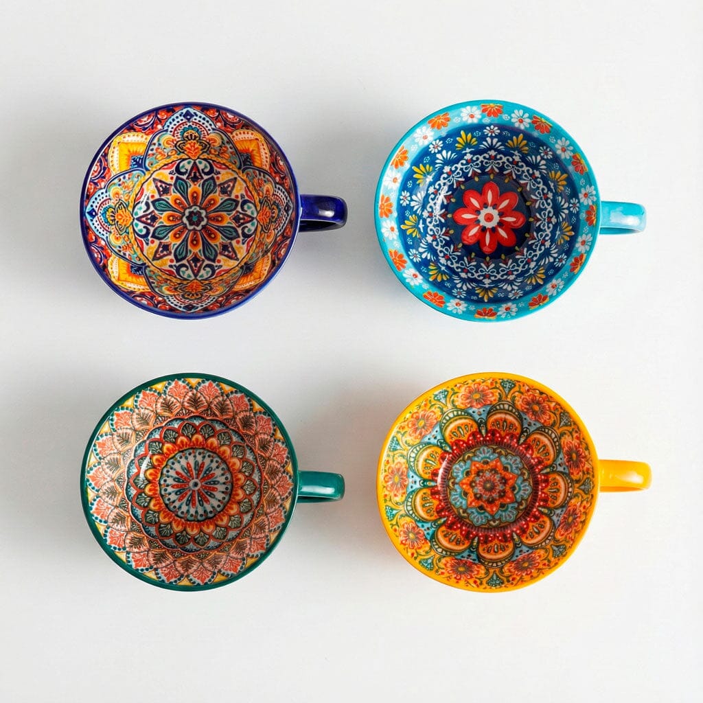 Taza de Cerámica con Estampado Mandala
