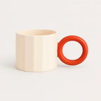 Taza De Cerámica Estilo Nórdico Con Asa Circular 250 ml