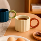 Taza De Cerámica Estilo Nórdico Con Asa Circular 250 ml