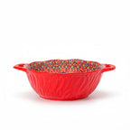 Tazón de Cerámica Colorida con Asas y Diseño Artesanal