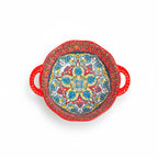 Tazón de Cerámica Colorida con Asas y Diseño Artesanal