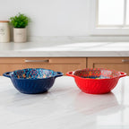 Tazón de Cerámica Colorida con Asas y Diseño Artesanal