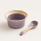 Tazón de Cerámica con Cuchara y Diseño Orgánico