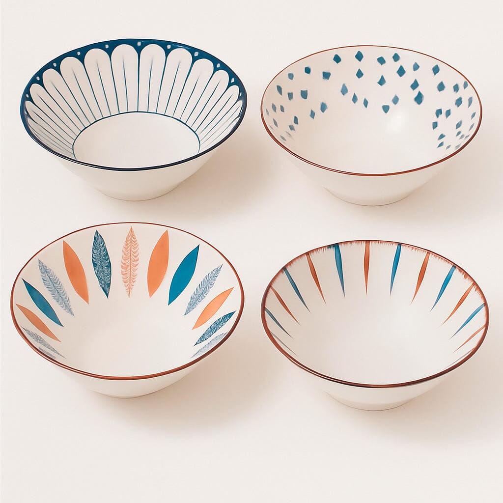 Tazón De Cerámica Estampado Artesanal 700 ml