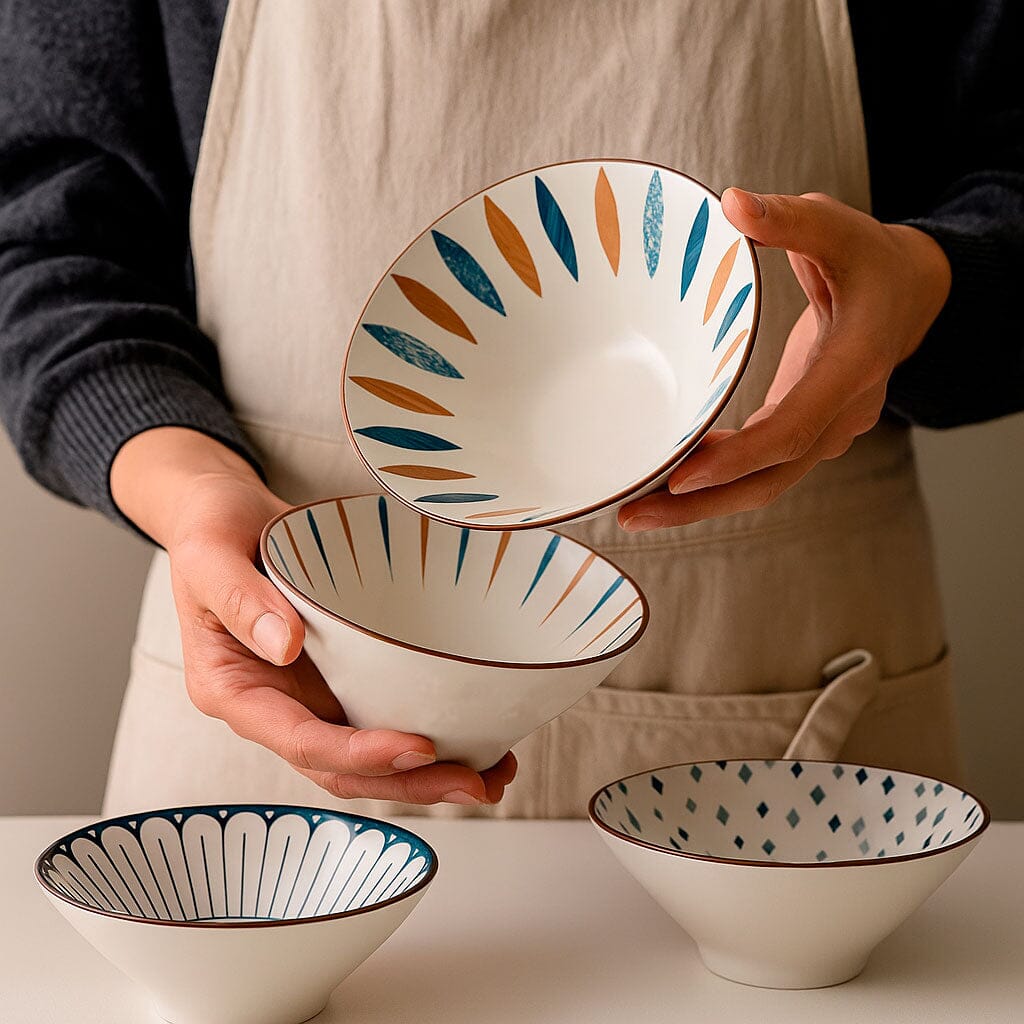 Tazón De Cerámica Estampado Artesanal 700 ml