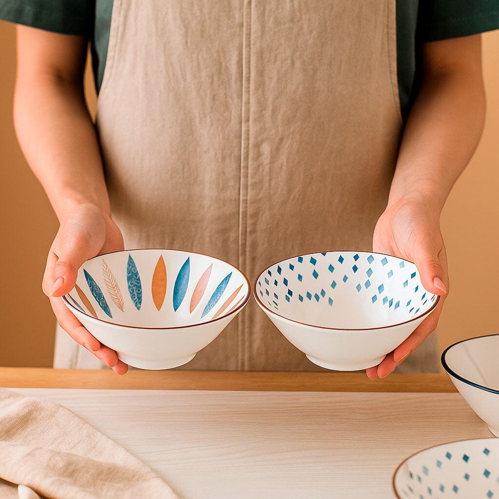 Tazón De Cerámica Estampado Artesanal 700 ml