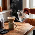 Tetera de Vidrio de Borosilicato con Asa de Madera para Café