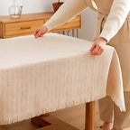 Mantel Rectangular De Algodón Con Borlas