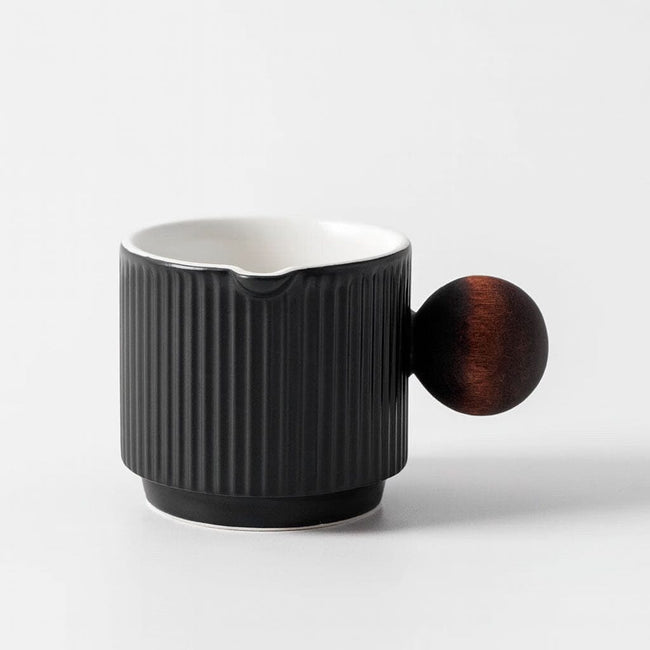 Vaso Medidor de Café en Cerámica con Mango de Madera 90ml Hover Image