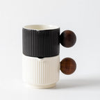 Vaso Medidor de Café en Cerámica con Mango de Madera 90ml